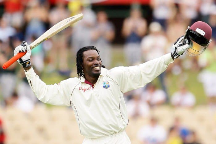 Chris Gayle hit a six on the first ball in a test match