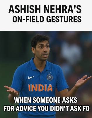 Ashish Nehra’s On-Field Gestures meme
