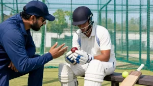 Coach prepares a player to move from tennis-ball to leather-ball cricket